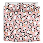 Pink Polka Dot Penguin Pattern Print Duvet Cover Bedding Set