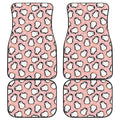 Pink Polka Dot Penguin Pattern Print Front and Back Car Floor Mats