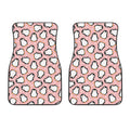Pink Polka Dot Penguin Pattern Print Front Car Floor Mats