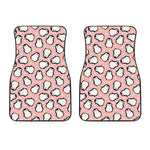 Pink Polka Dot Penguin Pattern Print Front Car Floor Mats