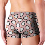 Pink Polka Dot Penguin Pattern Print Men's Boxer Briefs