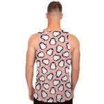Pink Polka Dot Penguin Pattern Print Men's Tank Top