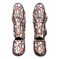 Pink Polka Dot Penguin Pattern Print Muay Thai Shin Guards