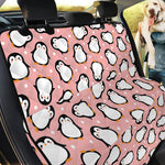 Pink Polka Dot Penguin Pattern Print Pet Car Back Seat Cover
