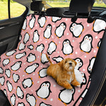 Pink Polka Dot Penguin Pattern Print Pet Car Back Seat Cover