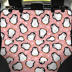 Pink Polka Dot Penguin Pattern Print Pet Car Back Seat Cover