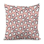 Pink Polka Dot Penguin Pattern Print Pillow Cover