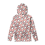 Pink Polka Dot Penguin Pattern Print Pullover Hoodie