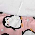 Pink Polka Dot Penguin Pattern Print Sofa Cover