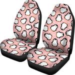 Pink Polka Dot Penguin Pattern Print Universal Fit Car Seat Covers