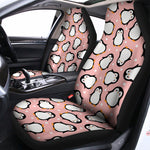 Pink Polka Dot Penguin Pattern Print Universal Fit Car Seat Covers