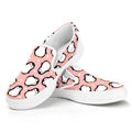 Pink Polka Dot Penguin Pattern Print White Slip On Sneakers