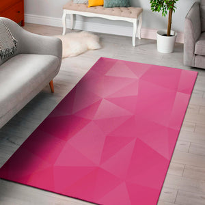 Pink Polygonal Geometric Print Area Rug