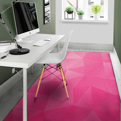 Pink Polygonal Geometric Print Area Rug