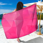 Pink Polygonal Geometric Print Beach Sarong Wrap