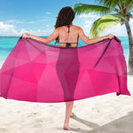 Pink Polygonal Geometric Print Beach Sarong Wrap