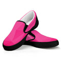 Pink Polygonal Geometric Print Black Slip On Sneakers
