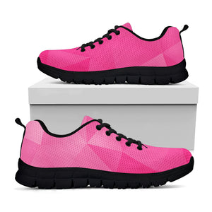 Pink Polygonal Geometric Print Black Sneakers