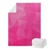 Pink Polygonal Geometric Print Blanket