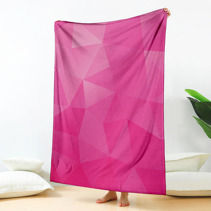 Pink Polygonal Geometric Print Blanket