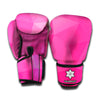 Pink Polygonal Geometric Print Boxing Gloves