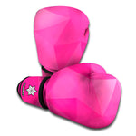 Pink Polygonal Geometric Print Boxing Gloves
