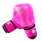 Pink Polygonal Geometric Print Boxing Gloves