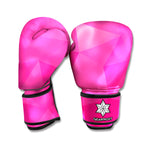 Pink Polygonal Geometric Print Boxing Gloves