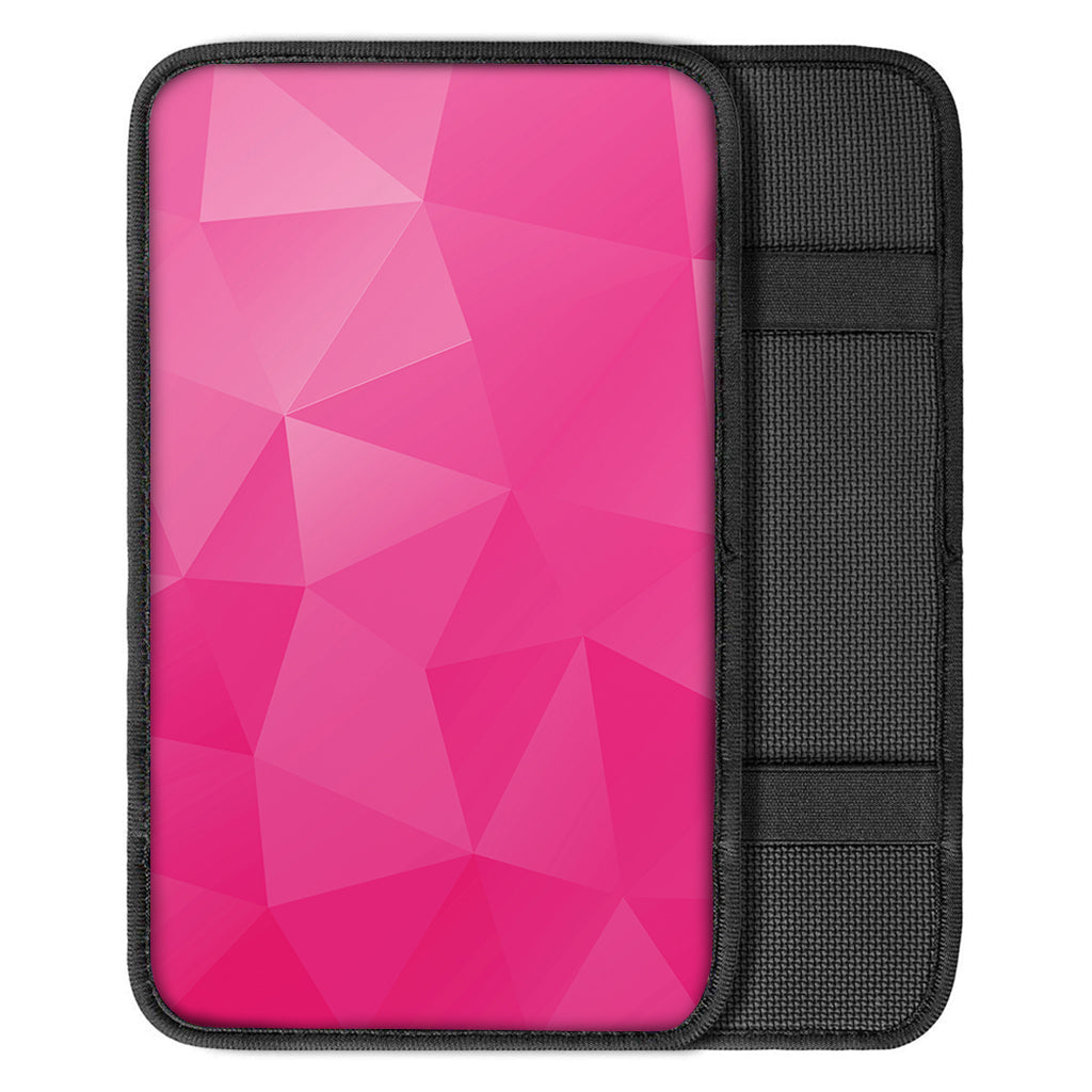 Pink Polygonal Geometric Print Car Center Console Cover