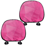 Pink Polygonal Geometric Print Car Headrest Covers