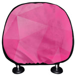 Pink Polygonal Geometric Print Car Headrest Covers
