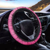 Pink Polygonal Geometric Print Car Steering Wheel Cover