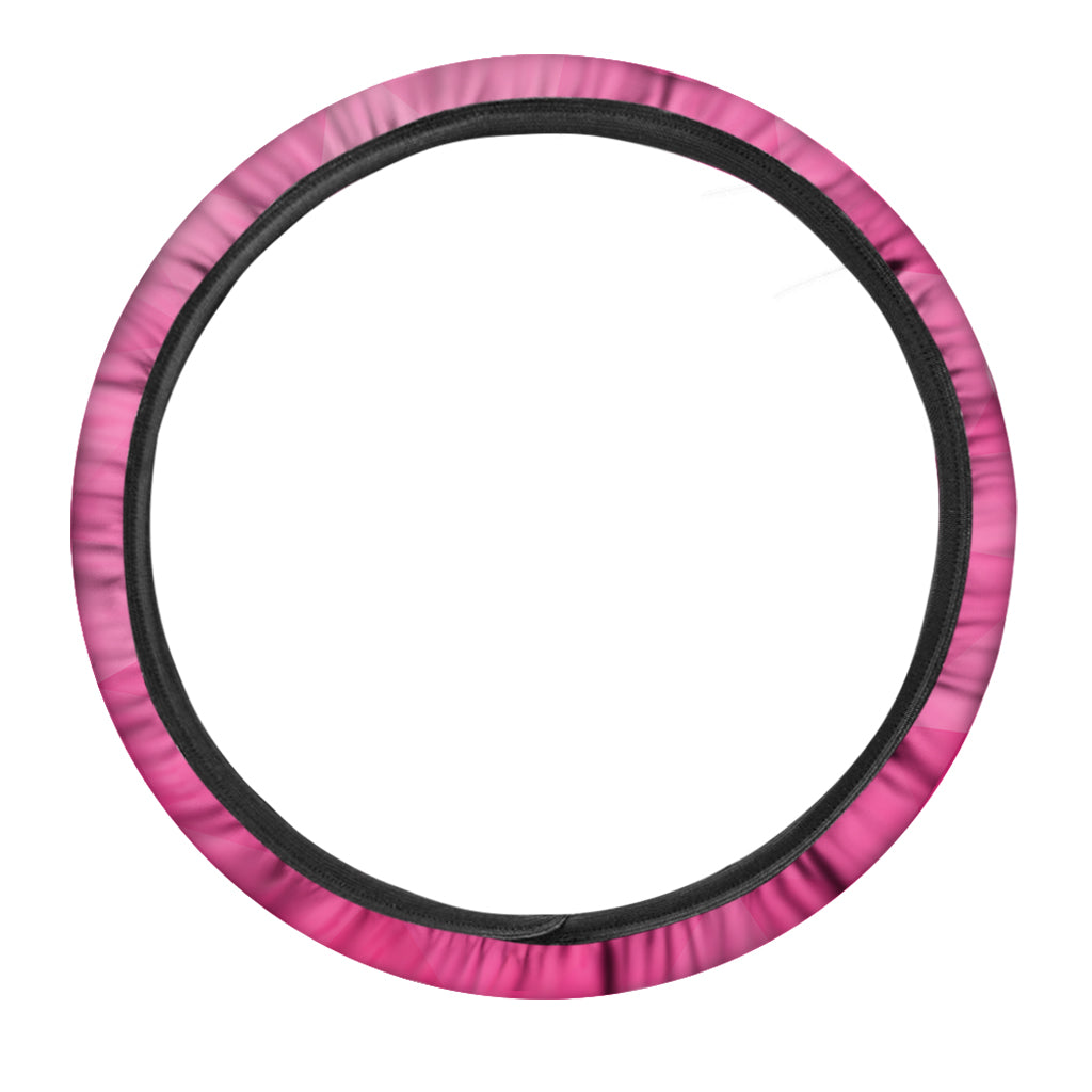 Pink Polygonal Geometric Print Car Steering Wheel Cover