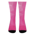 Pink Polygonal Geometric Print Crew Socks