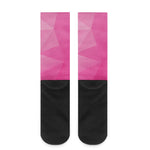 Pink Polygonal Geometric Print Crew Socks