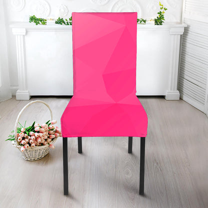 Pink Polygonal Geometric Print Dining Chair Slipcover