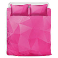 Pink Polygonal Geometric Print Duvet Cover Bedding Set