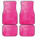 Pink Polygonal Geometric Print Front and Back Car Floor Mats