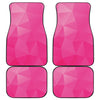 Pink Polygonal Geometric Print Front and Back Car Floor Mats