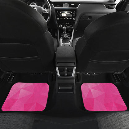 Pink Polygonal Geometric Print Front and Back Car Floor Mats