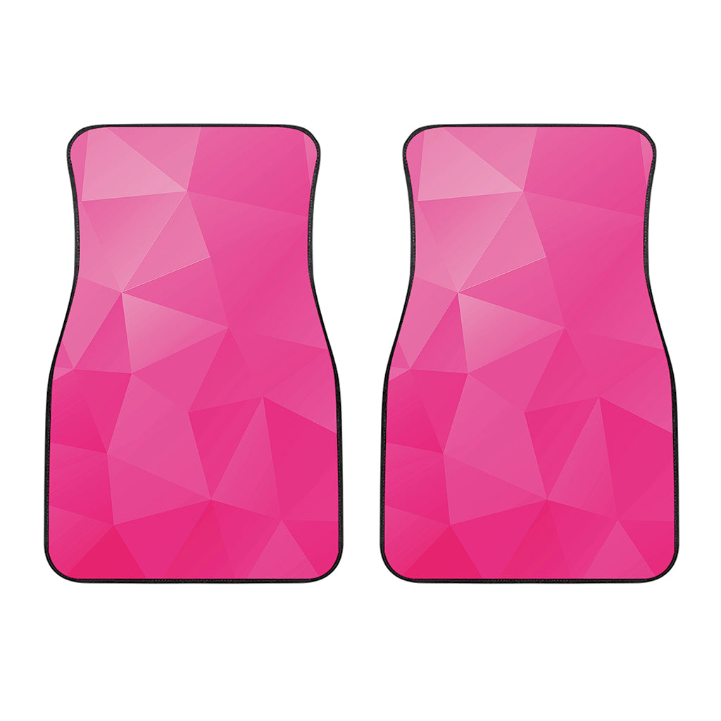 Pink Polygonal Geometric Print Front Car Floor Mats