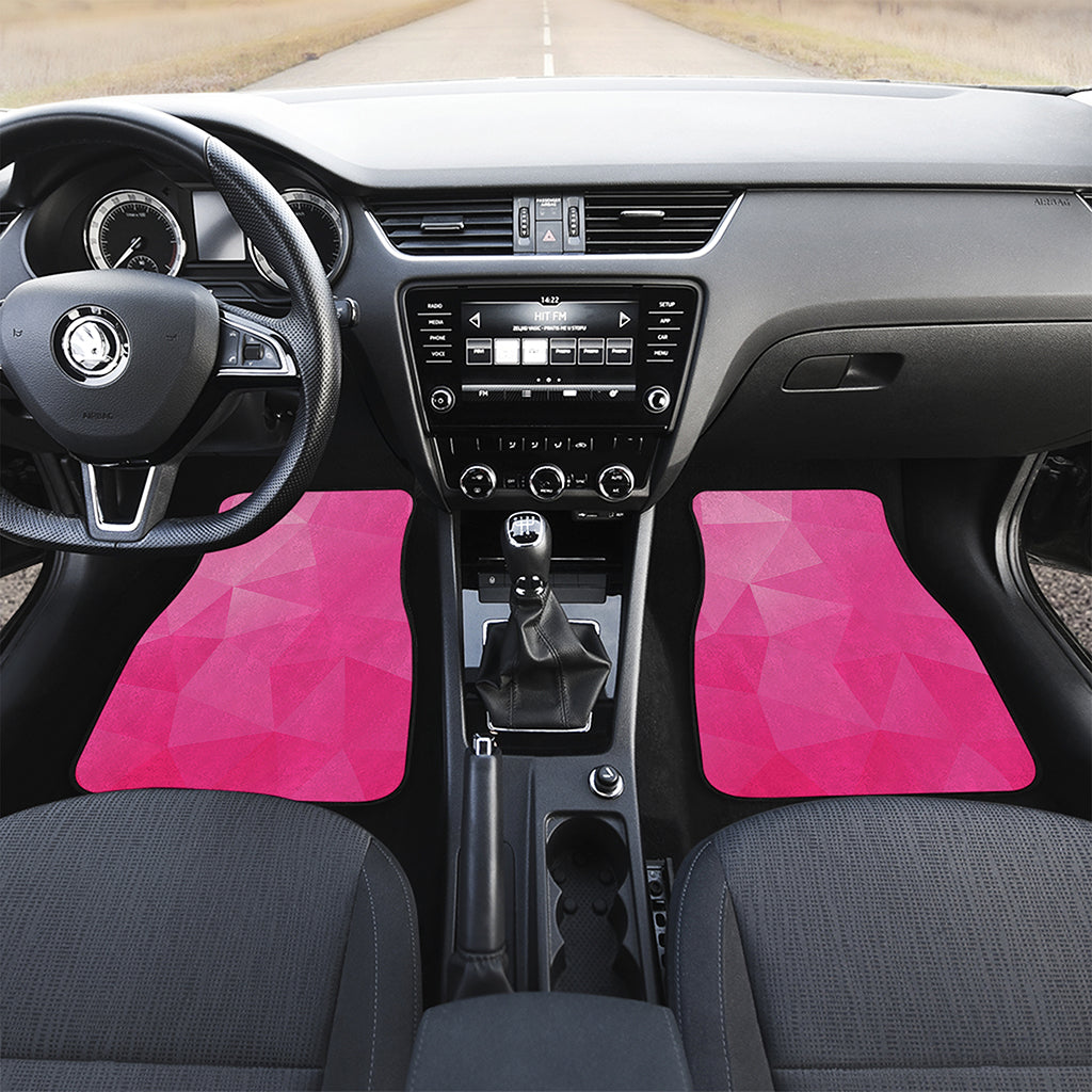 Pink Polygonal Geometric Print Front Car Floor Mats