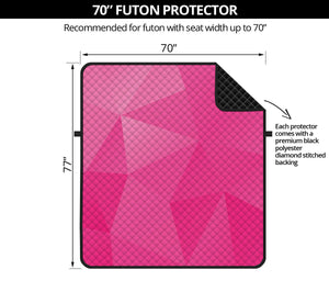 Pink Polygonal Geometric Print Futon Protector