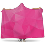 Pink Polygonal Geometric Print Hooded Blanket