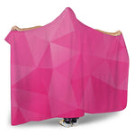 Pink Polygonal Geometric Print Hooded Blanket