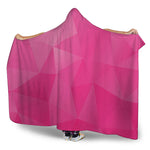 Pink Polygonal Geometric Print Hooded Blanket