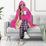 Pink Polygonal Geometric Print Hooded Blanket