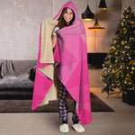 Pink Polygonal Geometric Print Hooded Blanket