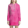 Pink Polygonal Geometric Print Pullover Hoodie Dress