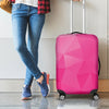 Pink Polygonal Geometric Print Luggage Cover